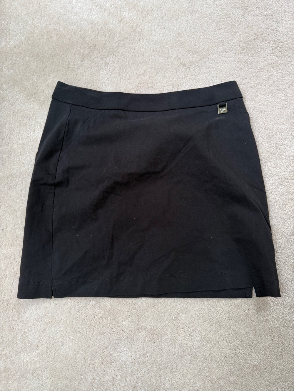 Rafaella Black Mini Skirt with Subtle Front Slits